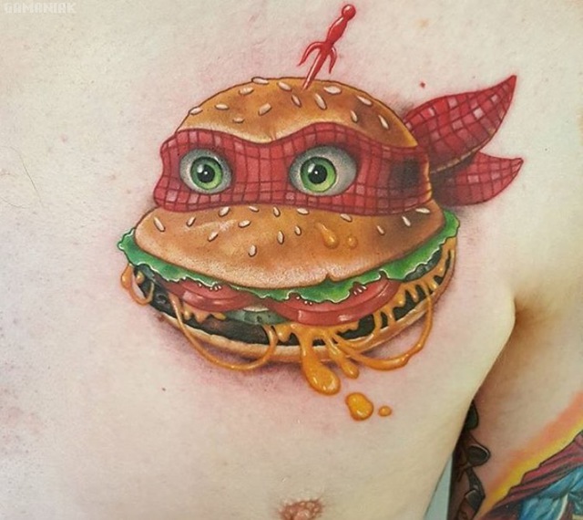 Tatouage Hamburger Tortue Ninja tatouage-hamburger-tortue-ninja