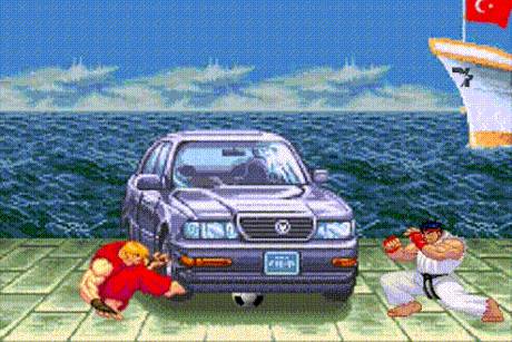 Ryu, Ken, et le ballon sous la voiture (street fighter) ryu-ken-ballon-sous-voiture-street-fighter